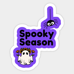 Spooky Season Halloween Fun Ghost and Spider Sticker